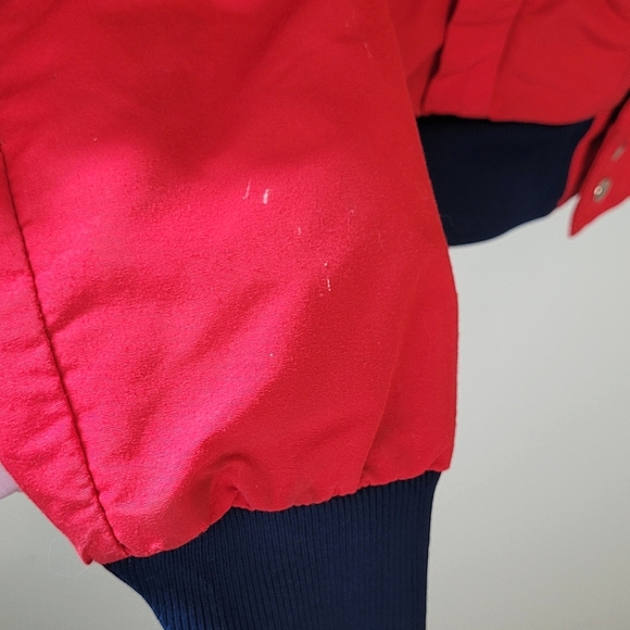 Vintage CB Sports Childs Jacket Size Medium 1980s, Lined Red And Navy Blue - Picture 3 of 9